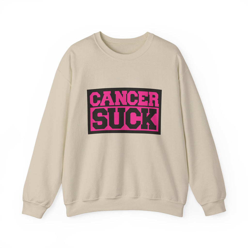 Crewneck Sweatshirt — "Cancer Suck" Bold Pink Awareness Pullover
