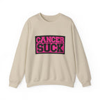 Crewneck Sweatshirt — "Cancer Suck" Bold Pink Awareness Pullover