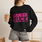 Crewneck Sweatshirt — "Cancer Suck" Bold Pink Awareness Pullover