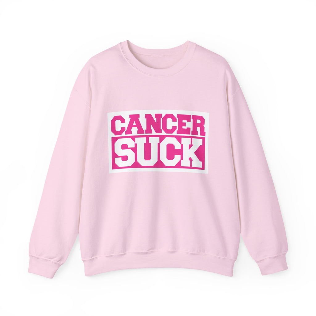 Cancer Suck Crewneck Sweatshirt — Pink Awareness Pullover for Survivors & Supporters
