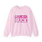 Cancer Suck Crewneck Sweatshirt — Pink Awareness Pullover for Survivors & Supporters