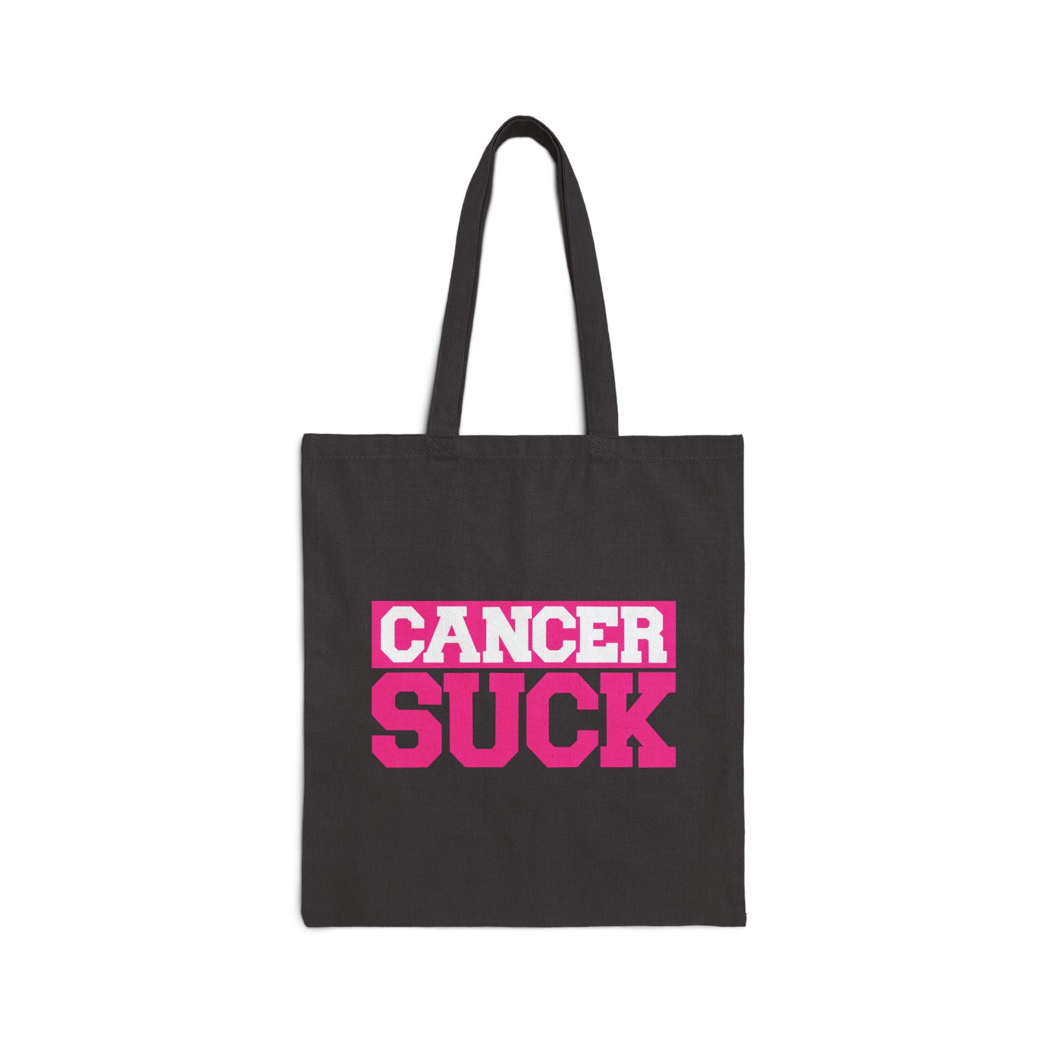 Tote Bag — "Cancer Suck" Pink Awareness Canvas Tote