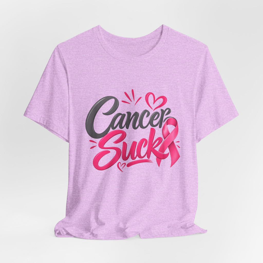 Breast Cancer Awareness Tee — "Cancer Sucks" Pink Ribbon Shirt