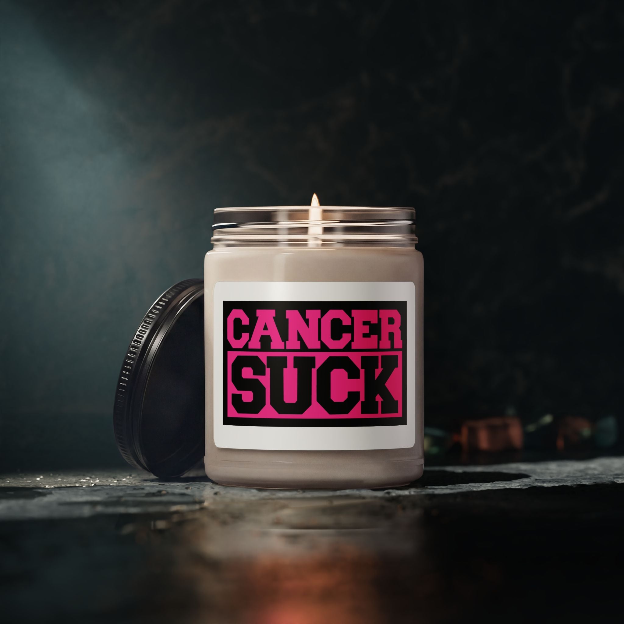 Candle — “CANCER SUCK” Scented Soy Candle (9 oz)