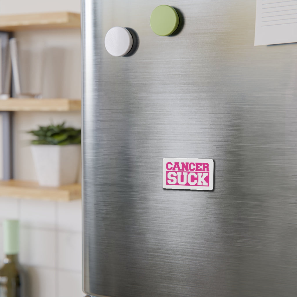 Cancer Suck Die-Cut Magnet — Pink Awareness Refrigerator Magnet
