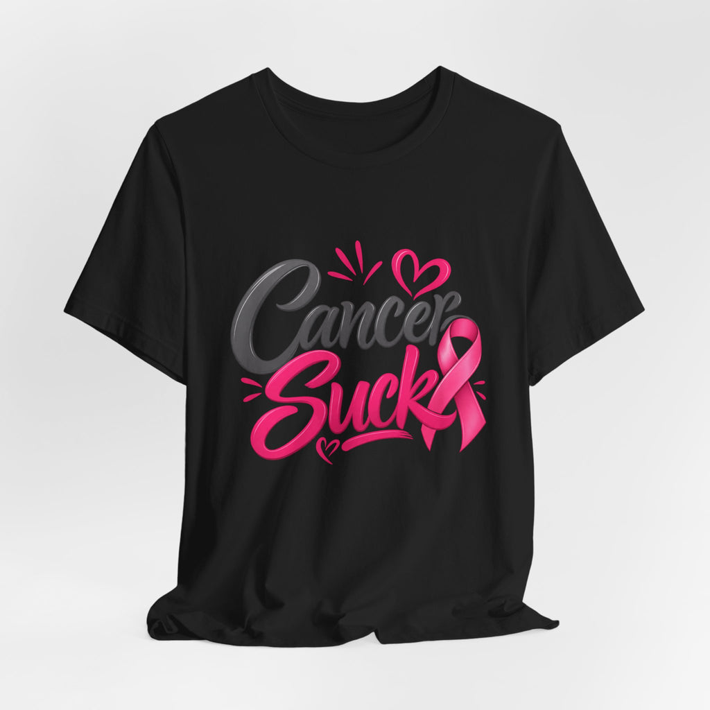 Breast Cancer Awareness Tee — "Cancer Sucks" Pink Ribbon Shirt