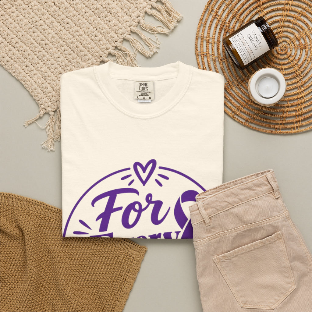 For Every Fighter T-Shirt — Cancer Awareness Purple Ribbon Support Tee