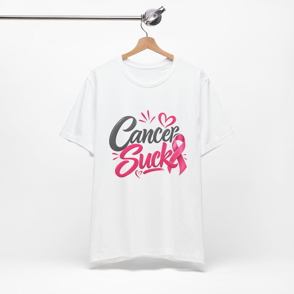 Breast Cancer Awareness Tee — "Cancer Sucks" Pink Ribbon Shirt