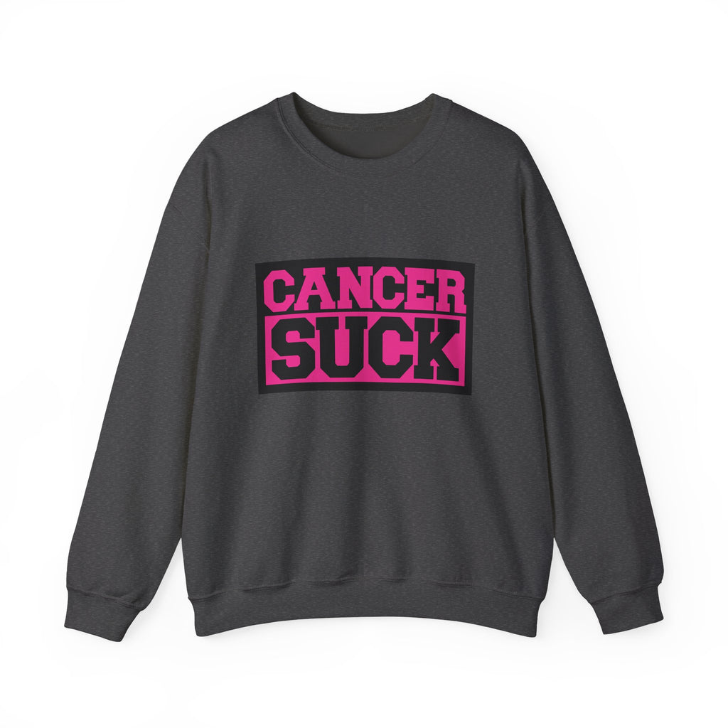 Crewneck Sweatshirt — "Cancer Suck" Bold Pink Awareness Pullover