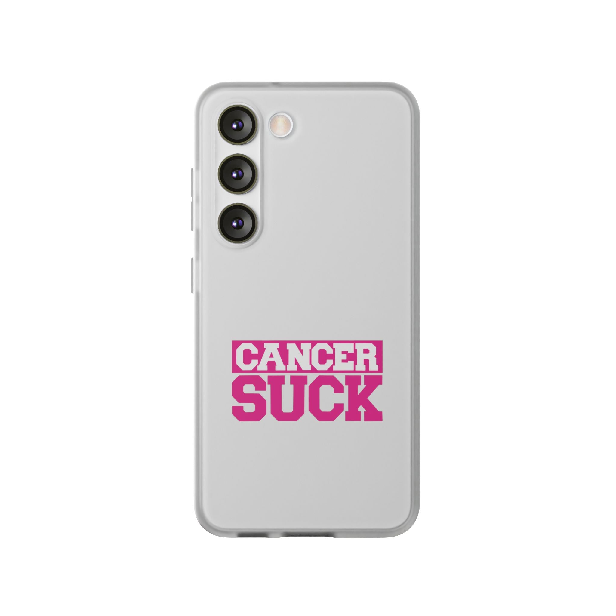 Phone Case — "Cancer Suck" Pink Awareness Flexi Case