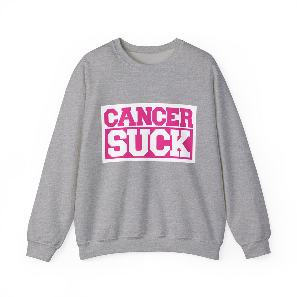 Cancer Suck Crewneck Sweatshirt — Pink Awareness Pullover for Survivors & Supporters