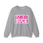 Cancer Suck Crewneck Sweatshirt — Pink Awareness Pullover for Survivors & Supporters