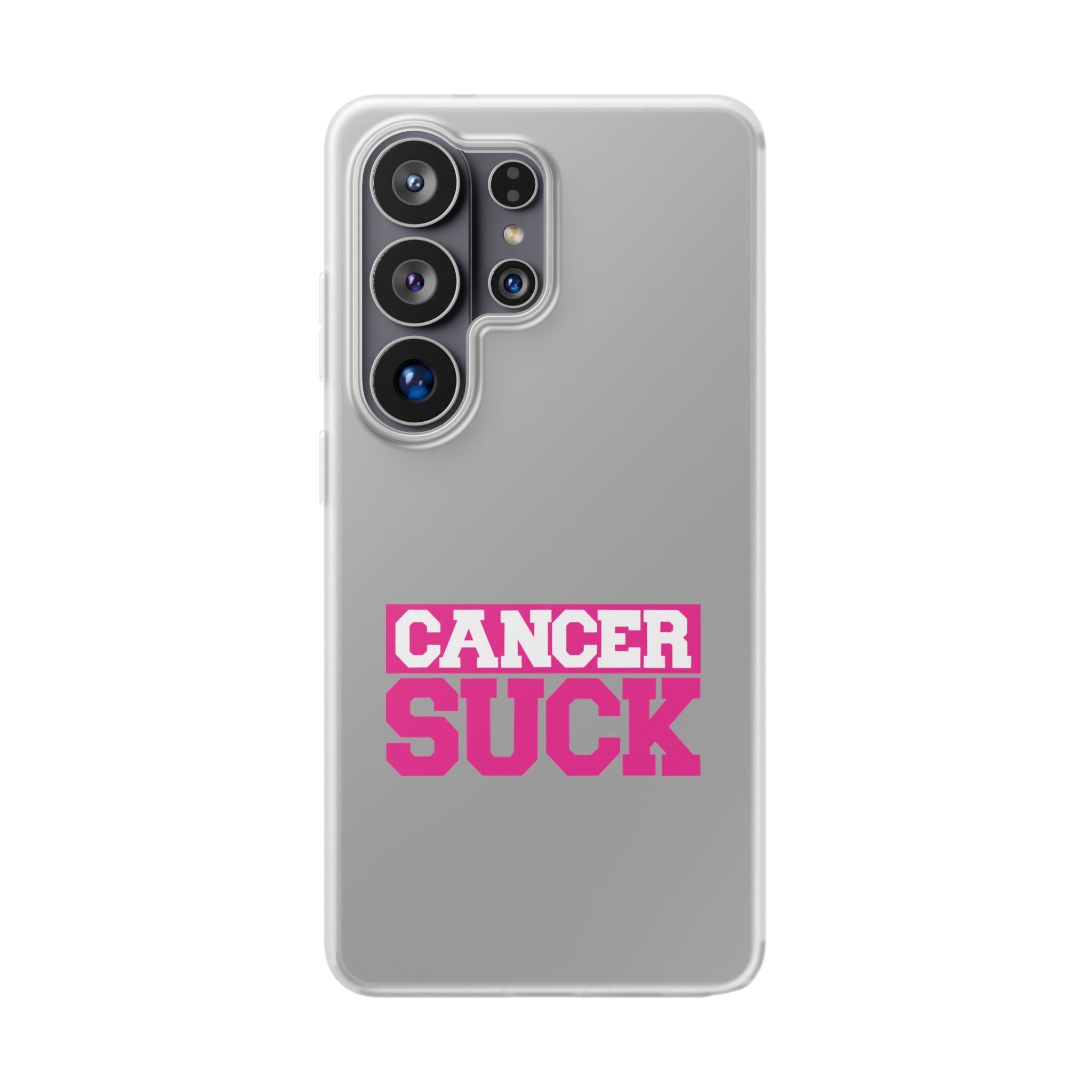 Phone Case — "Cancer Suck" Pink Awareness Flexi Case