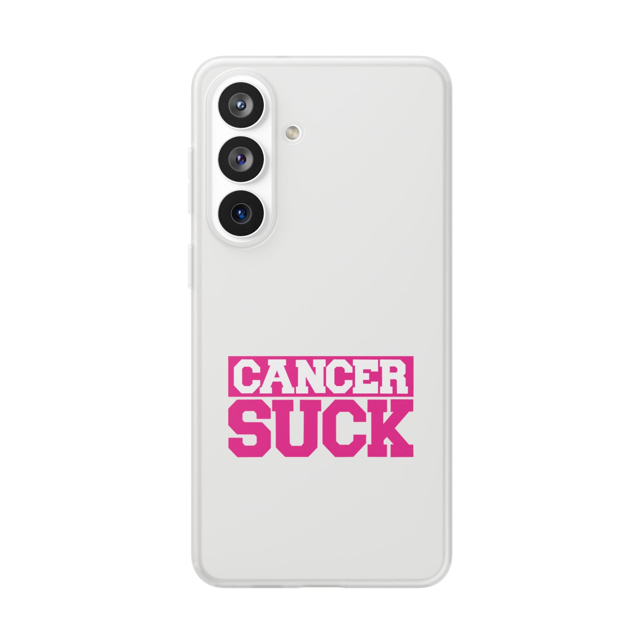 Phone Case — "Cancer Suck" Pink Awareness Flexi Case