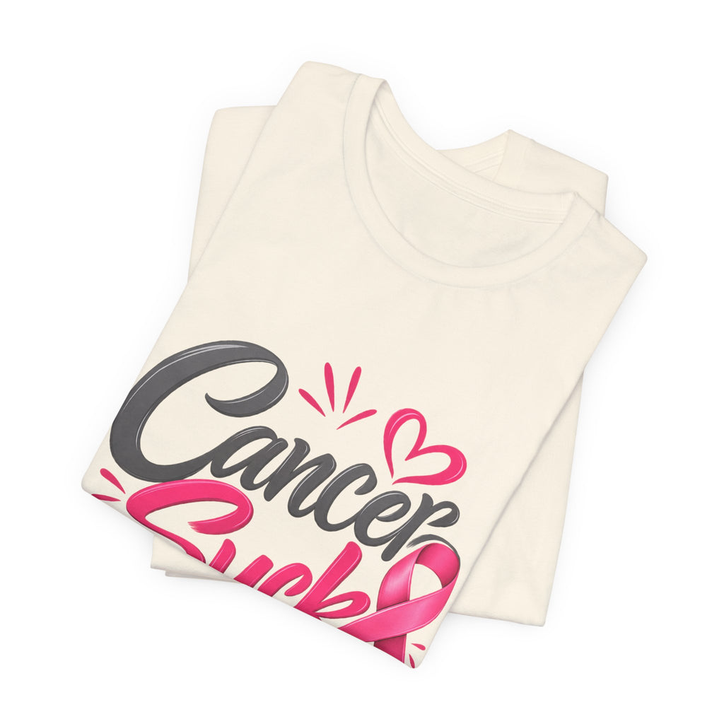 Breast Cancer Awareness Tee — "Cancer Sucks" Pink Ribbon Shirt
