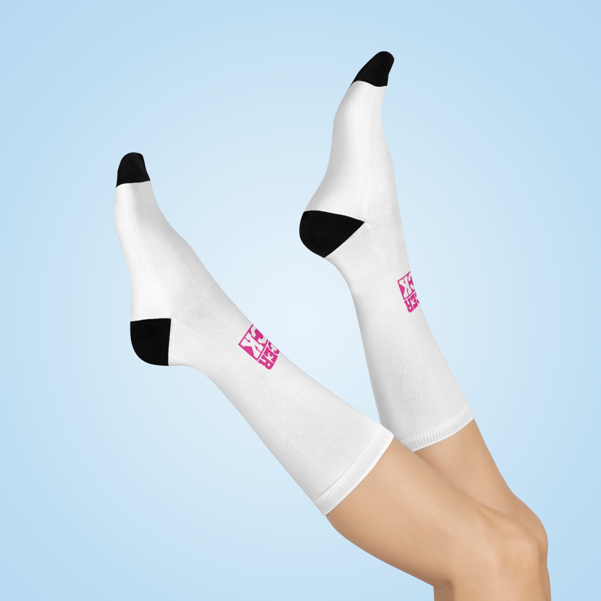 Cushioned Crew Socks — 'CANCER SUCK' Pink Awareness Athletic Socks