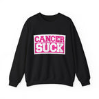 Cancer Suck Crewneck Sweatshirt — Pink Awareness Pullover for Survivors & Supporters