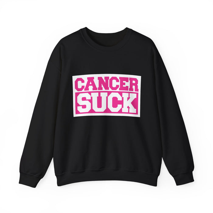 Cancer Suck Crewneck Sweatshirt — Pink Awareness Pullover for Survivors & Supporters