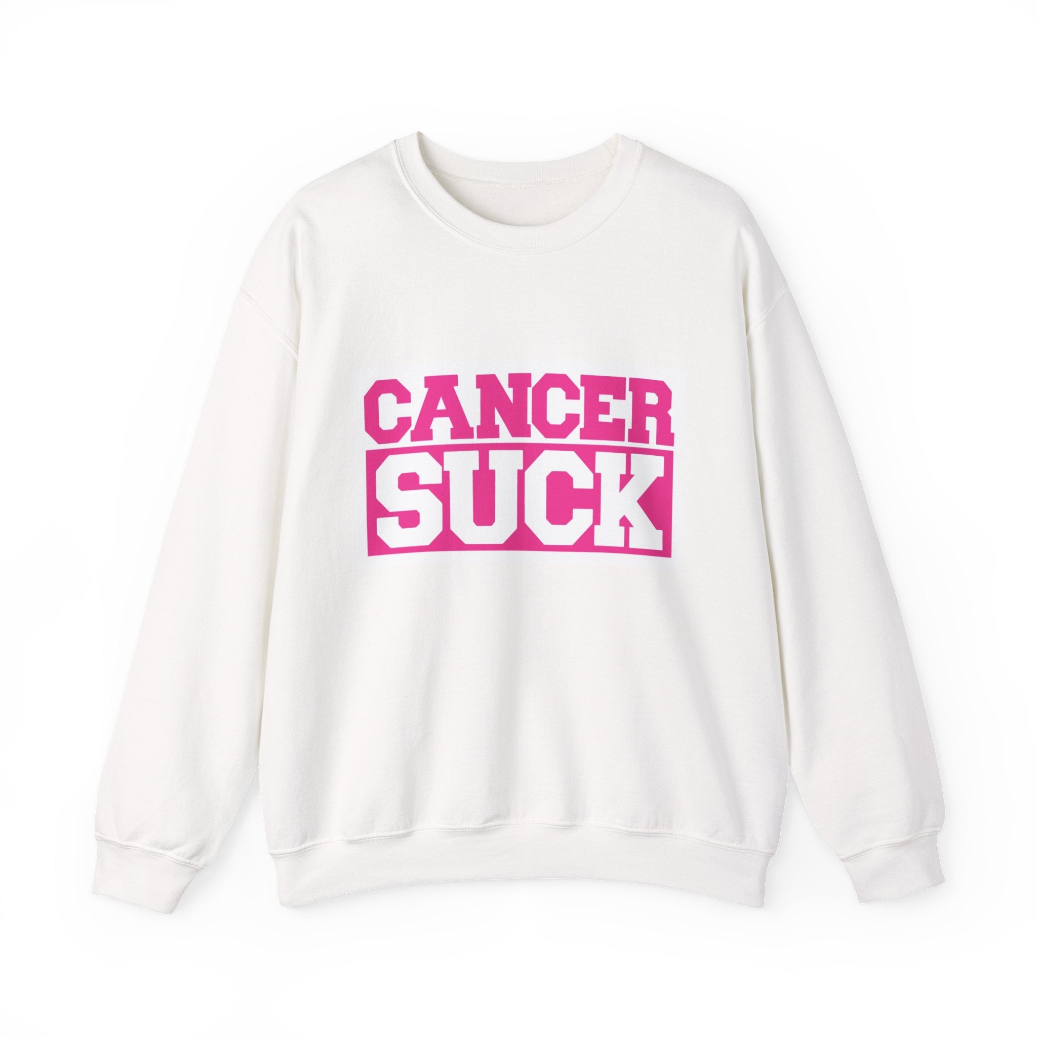 Cancer Suck Crewneck Sweatshirt — Pink Awareness Pullover for Survivors & Supporters