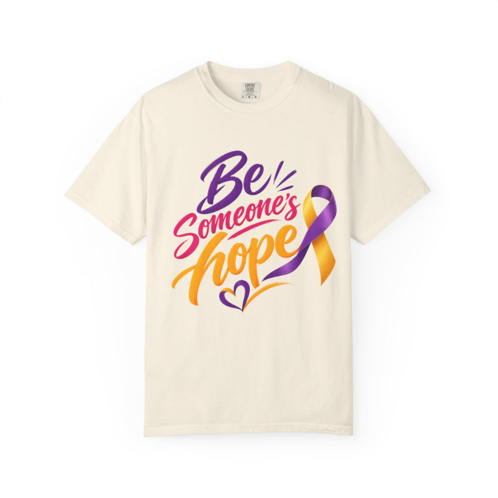Be Someone's Hope T-Shirt — Purple & Gold Awareness Ribbon Tee