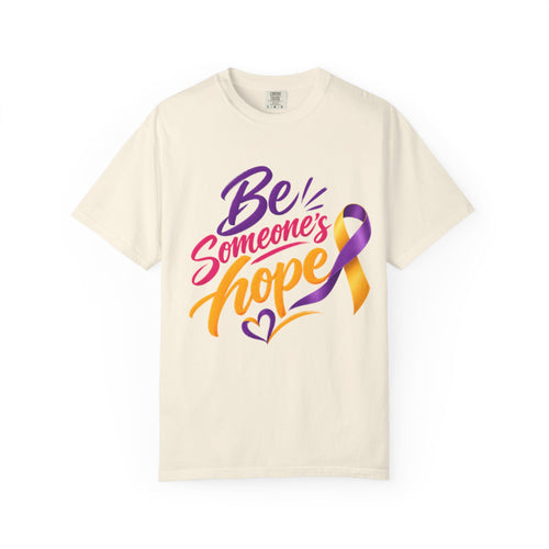 Be Someone's Hope T-Shirt — Purple & Gold Awareness Ribbon Tee