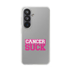 Phone Case — "Cancer Suck" Pink Awareness Flexi Case