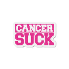 Die-Cut Magnet — Pink “CANCER SUCK” Awareness Magnet (Support, Survivor Gift)