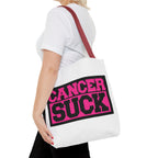 Canvas Tote Bag — "Cancer Suck" Bold Pink Awareness Tote