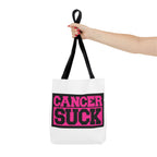 Canvas Tote Bag — "Cancer Suck" Bold Pink Awareness Tote