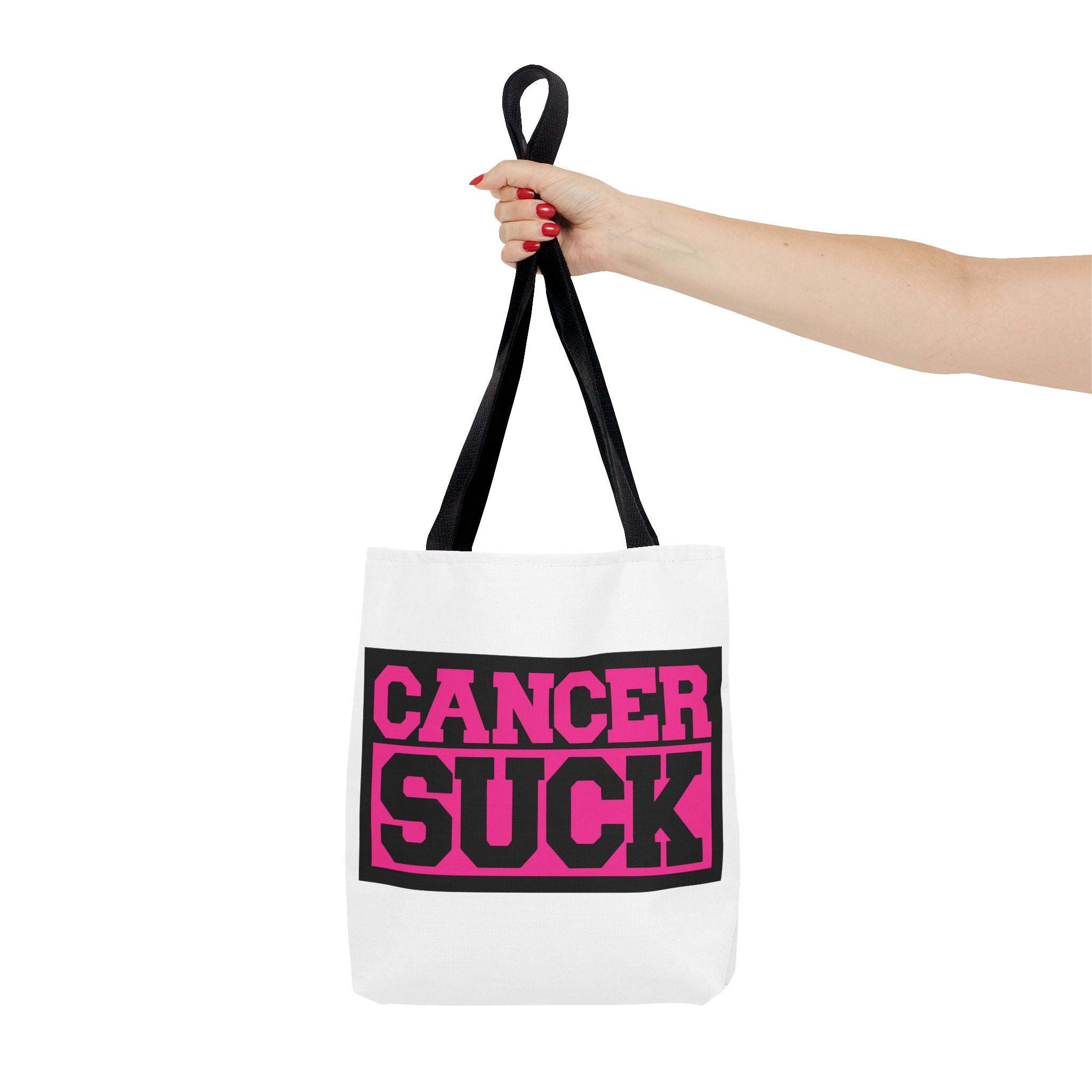 Canvas Tote Bag — "Cancer Suck" Bold Pink Awareness Tote