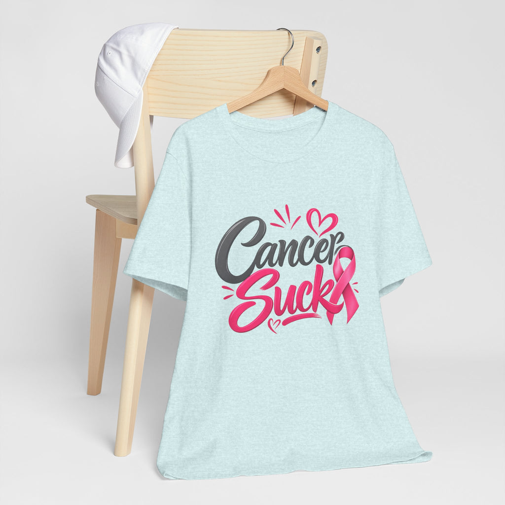 Breast Cancer Awareness Tee — "Cancer Sucks" Pink Ribbon Shirt