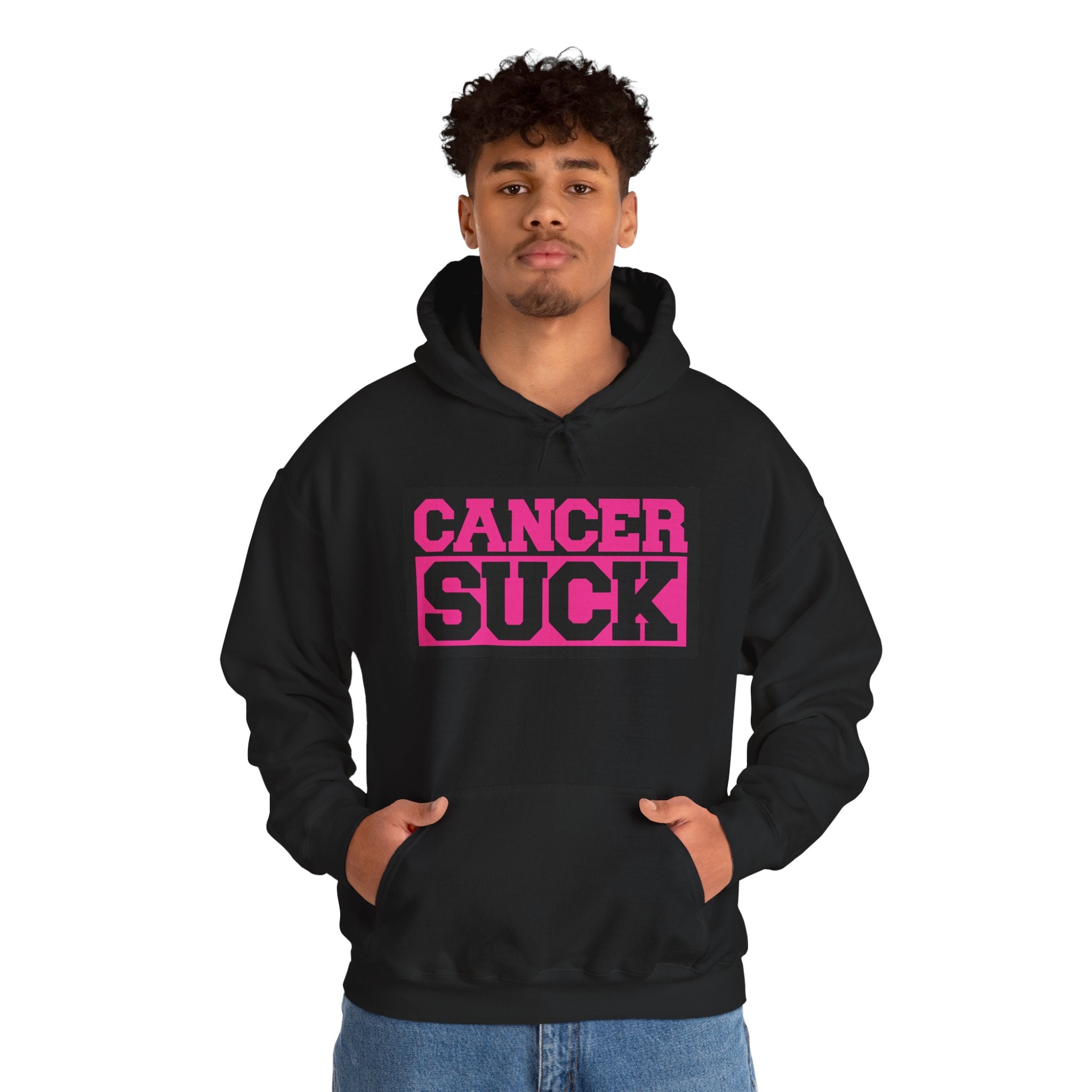 Cancer Suck Hoodie — Pink Awareness Statement Pullover