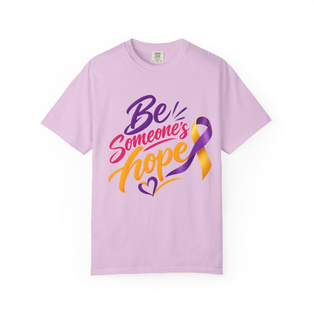Be Someone's Hope T-Shirt — Purple & Gold Awareness Ribbon Tee