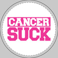 Cancer Suck Round Car Magnet — Pink Awareness Support Sticker
