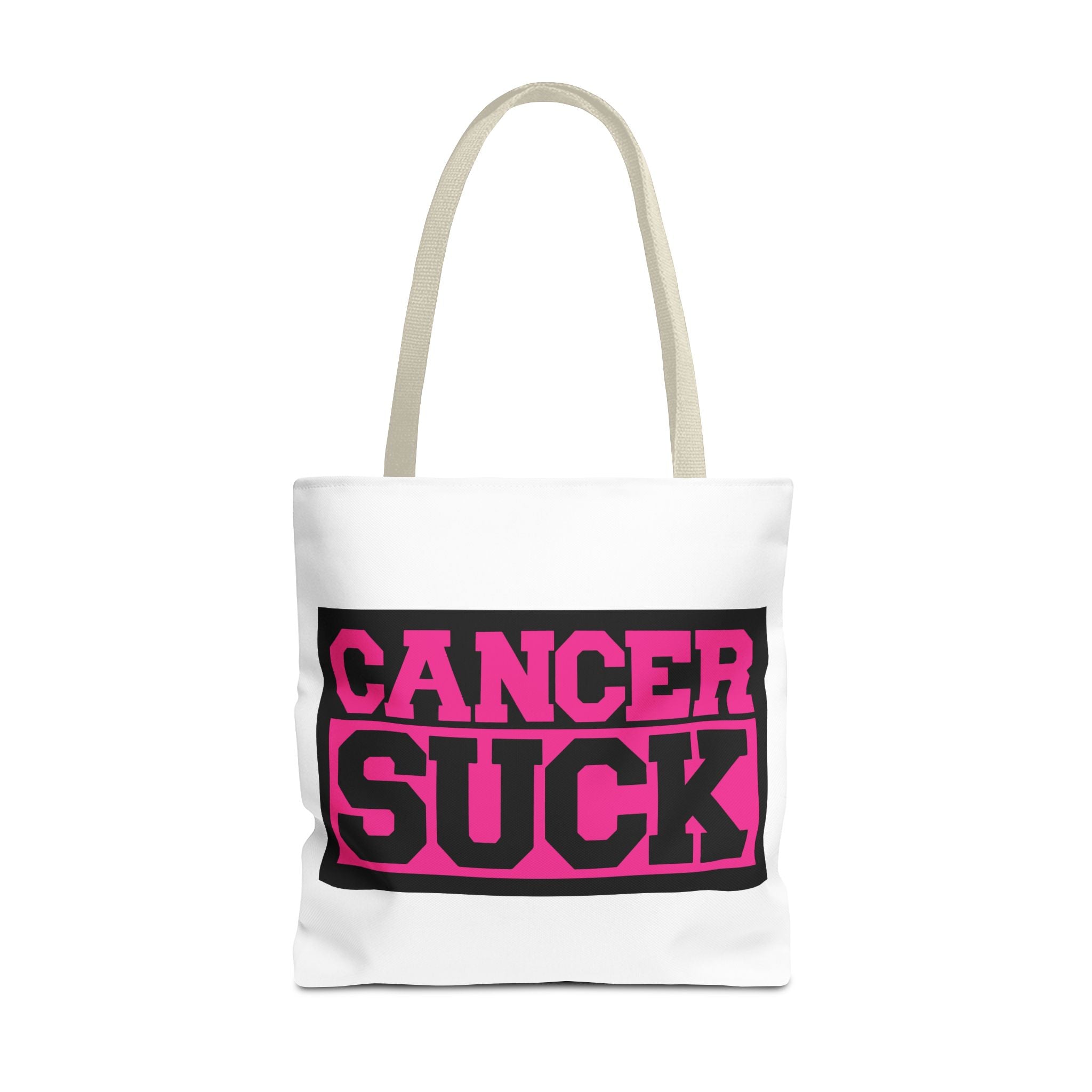 Canvas Tote Bag — "Cancer Suck" Bold Pink Awareness Tote