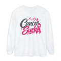 Cancer Sucks Long Sleeve Shirt — Breast Cancer Awareness Ribbon Tee