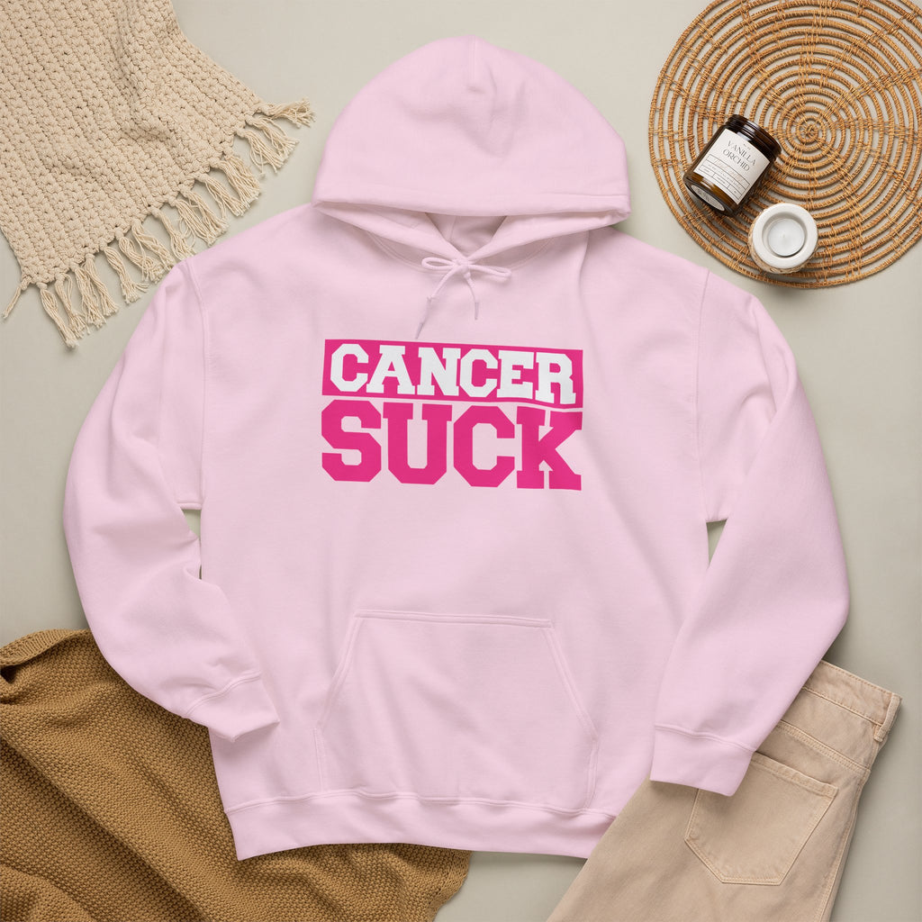 Cancer Suck Hoodie — Bold Pink Cancer Awareness Pullover
