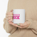 Ceramic Mug — 'Cancer Sucks' Pink Awareness Coffee Cup