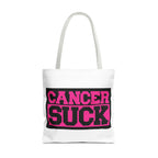 Canvas Tote Bag — "Cancer Suck" Bold Pink Awareness Tote