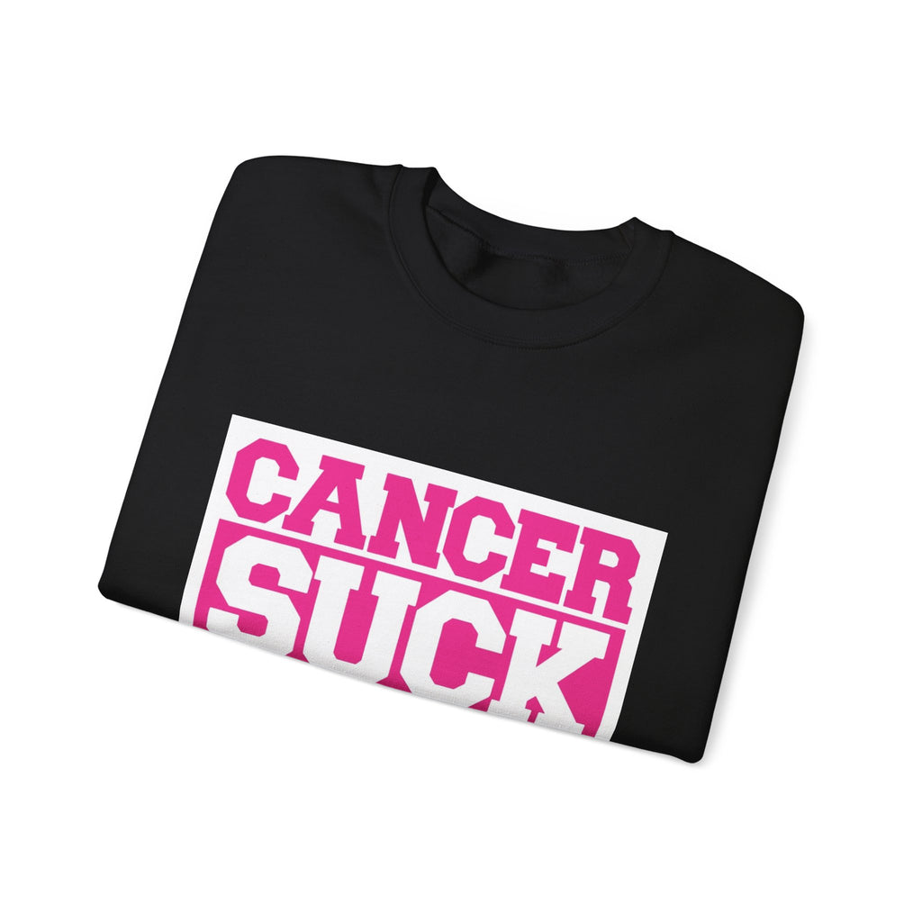 Cancer Suck Crewneck Sweatshirt — Pink Awareness Pullover for Survivors & Supporters