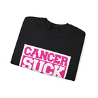 Cancer Suck Crewneck Sweatshirt — Pink Awareness Pullover for Survivors & Supporters