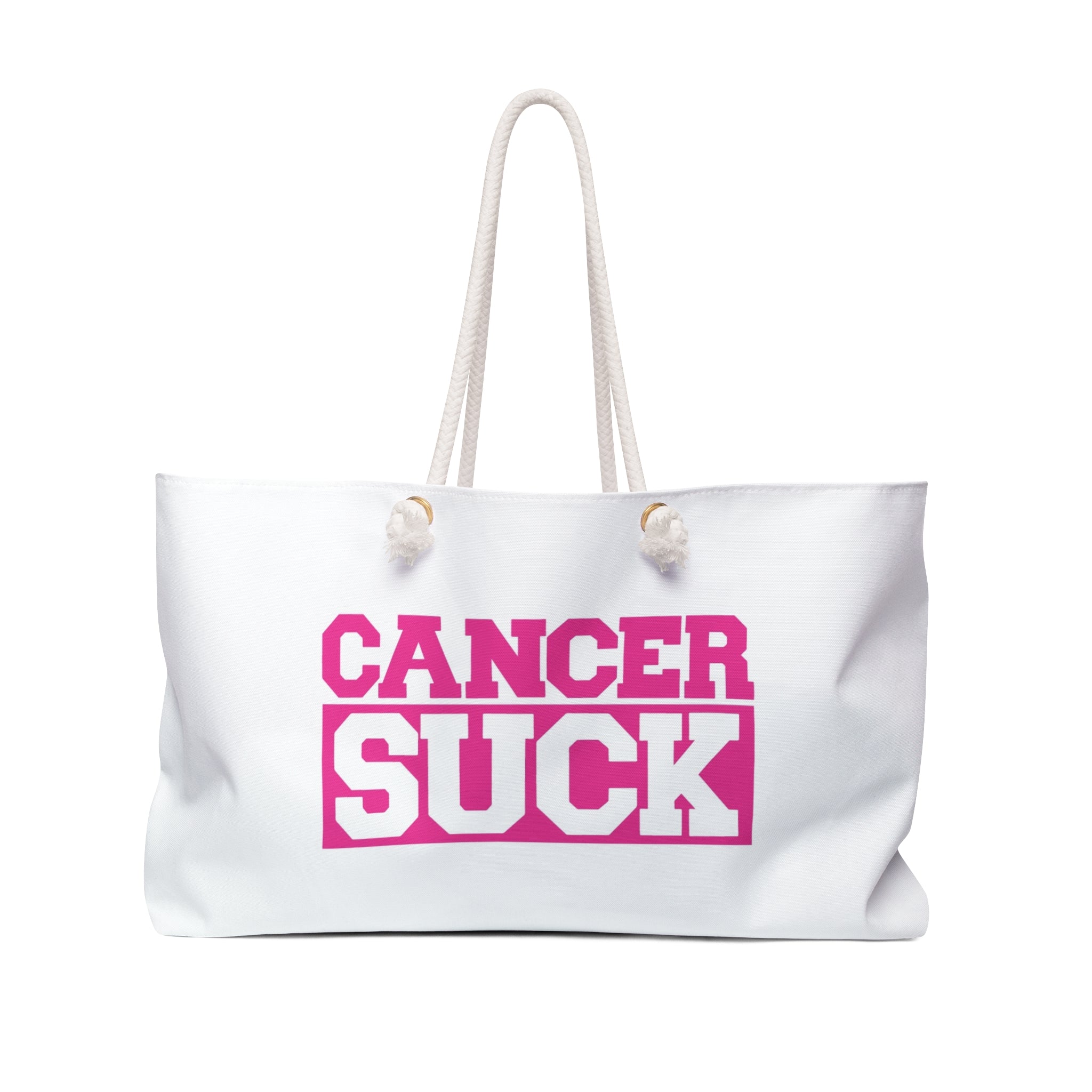 Cancer Suck Weekender Bag — Pink Awareness Travel Tote for Survivors & Supporters