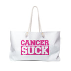 Cancer Suck Weekender Bag — Pink Awareness Travel Tote for Survivors & Supporters