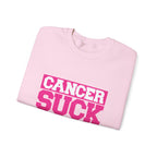 Crewneck Sweatshirt - "Cancer Suck" Bold Pink Awareness Pullover