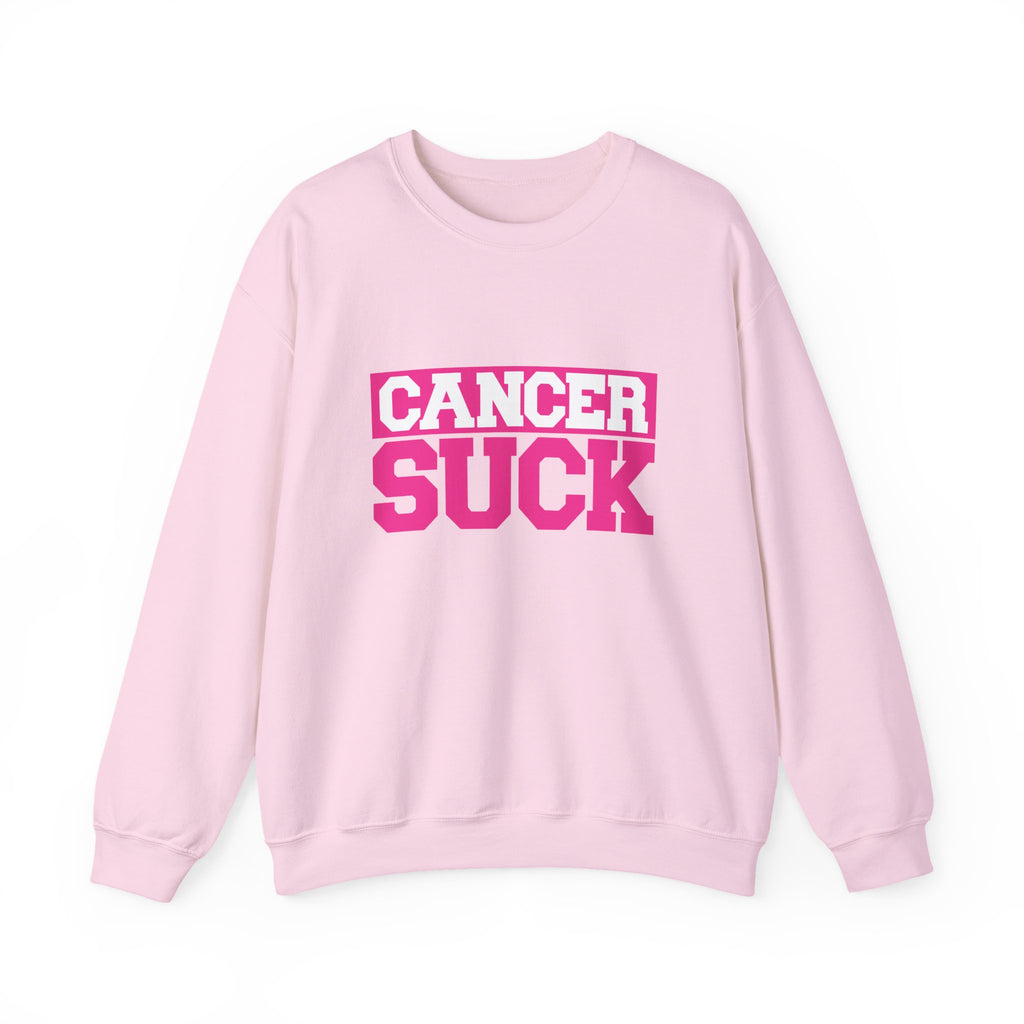 Crewneck Sweatshirt - "Cancer Suck" Bold Pink Awareness Pullover