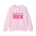 Crewneck Sweatshirt - "Cancer Suck" Bold Pink Awareness Pullover