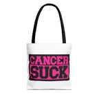 Canvas Tote Bag — "Cancer Suck" Bold Pink Awareness Tote