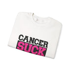 Crewneck Sweatshirt — "Cancer Suck" Bold Pink Awareness Pullover