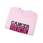 Crewneck Sweatshirt — "Cancer Suck" Bold Pink Awareness Pullover