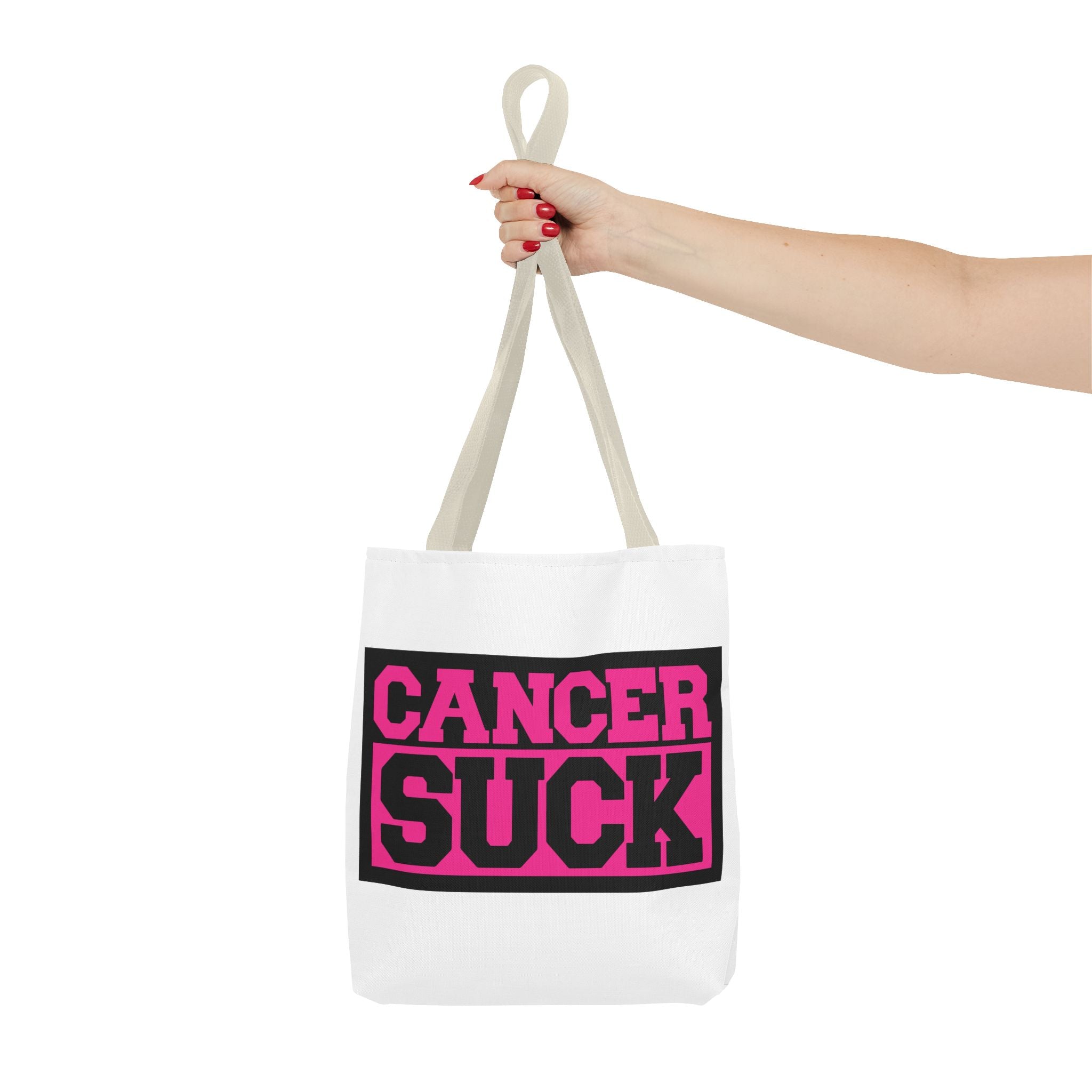 Canvas Tote Bag — "Cancer Suck" Bold Pink Awareness Tote